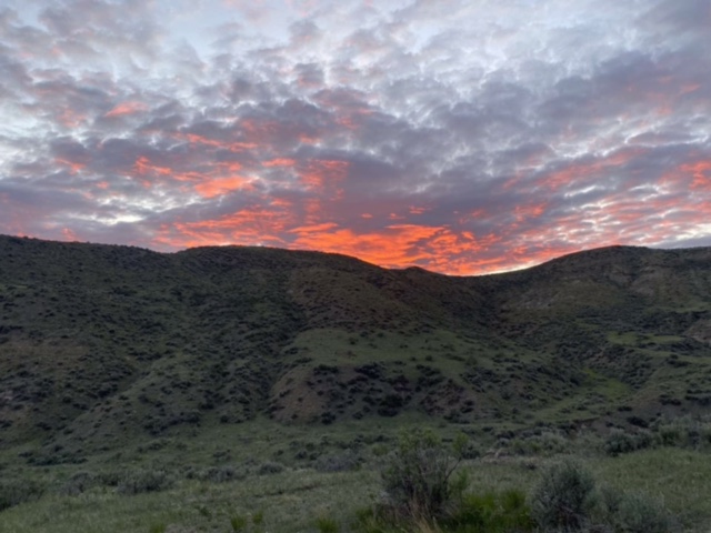 photo of a sunset over a hill.