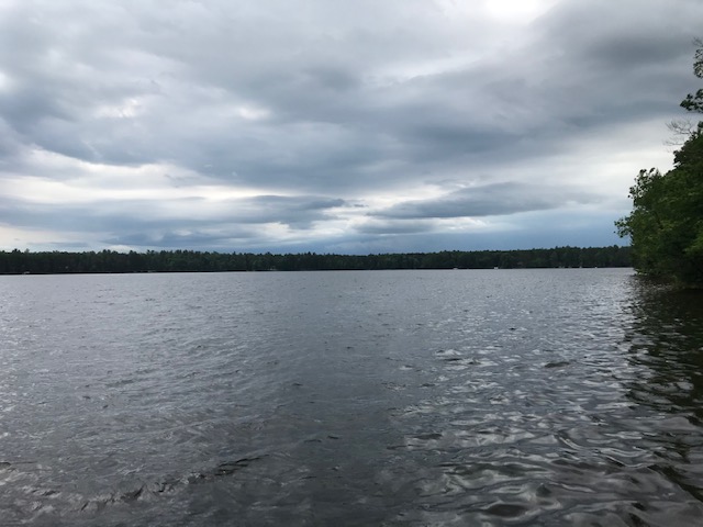 photo of the lake with overcast clouds