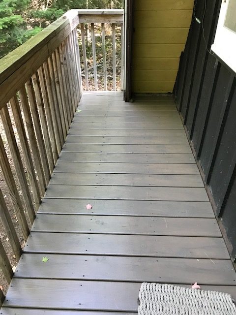 photo of stained back deck