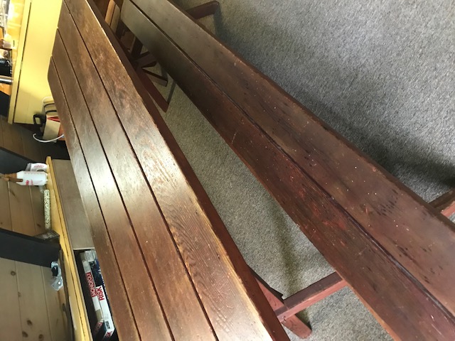 photo of wood picnic table